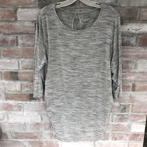 Motherhood Maternity Grey Shirt with Black Stripes
